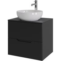 Тумба с раковиной Orange Line 60 подвесная Черная матовая арт-Li-60TubMDF+B07-420W — фото 1, Тумбы с раковиной