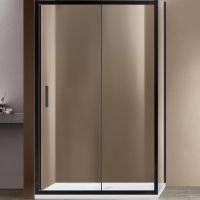 Душевой уголок Vincea Garda 120х80 профиль Черный стекло прозрачное арт-VSR-1G8012CLB — фото 1, Прямоугольные душевые уголки