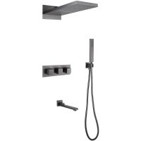 Душевая система Abber Daheim с термостатом Никель арт-AF8253NG — фото 2, Встраиваемые душевые комплекты