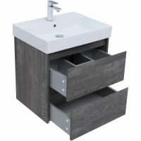 Тумба с раковиной Aquanet Nova Lite 60 подвесная Дуб серый арт-305233 — фото 8, Тумбы с раковиной