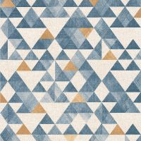 Обои Lutece Les Essentiels Винил на флизелине (0,53*10,05) Белый/Синий/Коричневый, Геометрия арт-11170101 — фото 1, Обои для стен