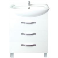 Тумба под раковину 1MarKa Вита 65Н 3 ящика Белая глянцевая арт-У50110 — фото 1, Тумбы под раковину