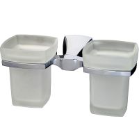 Стакан для зубных щеток WasserKRAFT Wern двойной Хром арт-K-2528D — фото 1, Стаканы для зубных щеток