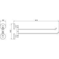 Полотенцедержатель Aquatek Бетта двойной поворотный Черный матовый арт-AQ4613MB — фото 2, Полотенцедержатели