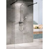 Душевая перегородка Abber Immer Offen 120 профиль Черный стекло прозрачное арт-AG68120B8 — фото 1, Душевые перегородки