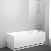 Шторка на ванну Ravak Pivot PVS1-80 профиль Хром стекло Transparent арт-79840C00Z1 — фото 2, Неподвижные шторки для ванной