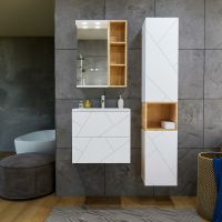 Зеркало Бриклаер Кристалл 40 с подсветкой Белое арт-4627125415845 — фото 4, Зеркала в ванную комнату