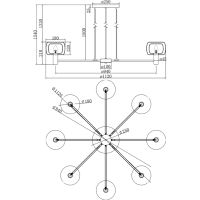 Подвесной светильник Maytoni Modern Vision Прозрачный Золото арт-MOD411PL-08G — фото 11, Подвесные светильники