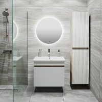 Тумба под раковину Runo Модена 65 подвесная Крафтовый дуб Белая арт-00-00001425 — фото 4, Тумбы под раковину