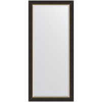 Зеркало Evoform Exclusive 164х74 с фацетом в багетной раме - Черное дерево с золотом 71 мм арт-BY 3931 — фото 1, Зеркала в ванную комнату