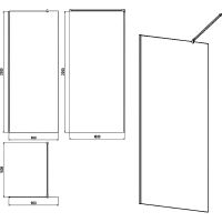 Душевая перегородка STWORKI Берген 90 MV-BE-90-BL профиль Черный матовый стекло прозрачное арт-583060 — фото 6, Душевые перегородки