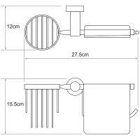 Держатель туалетной бумаги и освежителя воздуха WasserKRAFT Donau 1 с крышкой Хром арт-K-9459 — фото 3, Держатели туалетной бумаги