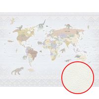 Фреска детская Ortograf Little Friends 34385 Фактура флок FLK Флизелин (4*3) Серый/Разноцветный, Карты/Животные арт-34385 (флок FLK) — фото 1, Фрески