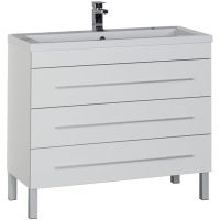 Тумба с раковиной Aquanet Верона 100 Белая арт-212871 — фото 1, Тумбы с раковиной