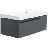 Тумба под раковину La Fenice Elba 90 подвесная Серая матовая арт-FNC-01-ELB-G-90 — фото 1, Тумбы под раковину