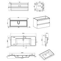 Тумба с раковиной Parly Spa Gucci 80 10119 подвесная Белая глянцевая арт-Gucci80 — фото 6, Тумбы с раковиной