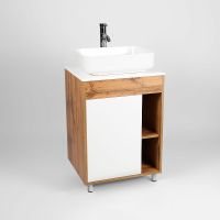 Тумба под раковину VIANT Бостон 65 Белая Дуб Вотан арт-VBOS65N-T1ST — фото 2, Тумбы под раковину