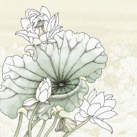 Фреска Ortograf Grafika Natura 31508 Фактура бархат FX Флизелин (2,7*2,7) Бежевый/Зеленый, Цветы арт-31508 (бархат FX) — фото 2, Фрески