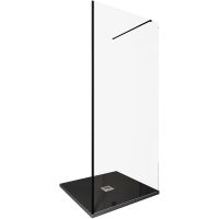 Душевая перегородка Allen Brau Infinity 1 90 профиль Черный браш стекло прозрачное арт-3.21009.BBA — фото 4, Душевые перегородки