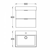 Тумба с раковиной Veedi Modern Line 60 подвесная Графит арт-14000011 — фото 7, Тумбы с раковиной