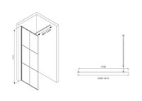 Душевая перегородка Abber Immer Offen 120 профиль Черный стекло прозрачное арт-AG62120B — фото 4, Душевые перегородки