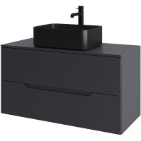 Тумба с раковиной Orange Line 100 подвесная Графит матовый арт-Li-100TugMDF+B02-460MB — фото 1, Тумбы с раковиной