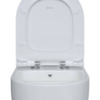 Комплект унитаза Berges Ego XL Rimless с инсталляцией Atom Line с сиденьем Микролифт и Черной SoftTouch клавишей смыва арт-043357 — фото 4, Комплекты унитаз + инсталляция