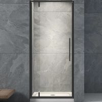 Душевая дверь Veconi Vianno VN-33B 70 профиль Черный матовый стекло прозрачное арт-VN33B-70-01-C7 — фото 1, Распашные душевые двери