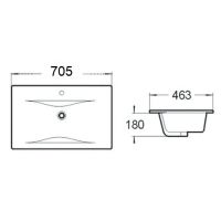 Раковина SantiLine 70 Белая арт-SL-2110 (70) — фото 2, Раковины встраиваемые сверху