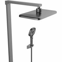 Душевая система Vincea Inspire с термостатом Вороненая сталь арт-VSFS-3I13TGM — фото 6, Душевые стойки