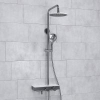 Товар: Душевая система WasserKRAFT с термостатом Хром Белая арт-A113.067.101.CH Thermo - фото 8 Душевая система WasserKRAFT с термостатом Хром Белая арт-A113.067.101.CH Thermo — фото 8, Душевые стойки