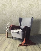 Обои Wiganford by Solo Crystal stone Винил на флизелине (1,06*10,05) Бежевый/Золото, Мрамор арт-AK20102 — фото 4, Обои для стен