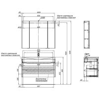 Тумба с раковиной Aquanet София 105 подвесная Белый глянец арт-274196 — фото 9, Тумбы с раковиной