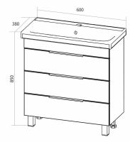 Тумба под раковину 1MarKa Gaula 60Н Графит матовый арт-У92545 — фото 10, Тумбы под раковину