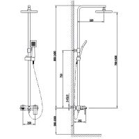 Душевая система Timo Briana Черный арт-SX-7130/03 — фото 2, Душевые стойки