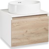 Товар: Тумба под раковину Runo Бари 60 подвесная Крафт дуб Белая арт-00-00001374 - фото 4 Тумба под раковину Runo Бари 60 подвесная Крафт дуб Белая арт-00-00001374 — фото 4, Тумбы под раковину