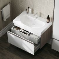 Тумба под раковину Kerama Marazzi Modula 80 MO.80.1+1\AR подвесная Белая глянцевая Дерево арт-MO.80.1+1\AR — фото 5, Тумбы под раковину