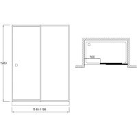 Душевая дверь Jacob Delafon Serenity 120 профиль Хром стекло прозрачное арт-E14C120-GA — фото 3, Раздвижные душевые двери