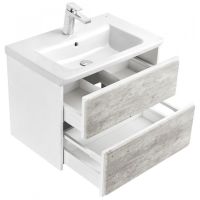 Тумба под раковину Roca Ronda 70 подвесная Бетон Белый матовый арт-ZRU9303003 — фото 2, Тумбы под раковину