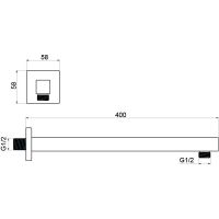 Кронштейн для верхнего душа Aquatek Хром арт-AQ2177CR — фото 2, Кронштейны для верхнего душа