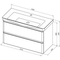 Тумба под раковину Aquanet Эмбер 105 подвесная Черная матовая арт-330470 — фото 9, Тумбы под раковину