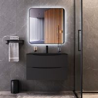 Зеркало Bond Loft 80x80 с подсветкой Черное глянцевое с бесконтактным выключателем арт-M35ZE-8080 — фото 3, Зеркала в ванную комнату