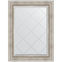 Зеркало Evoform Exclusive-G 89х66 с гравировкой в багетной раме - Римское серебро 88 мм арт-BY 4104 — фото 1, Зеркала в ванную комнату