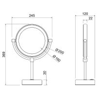 Косметическое зеркало Timo Saona с увеличением с подсветкой Черное арт-13276/03 — фото 2, Косметические зеркала