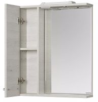 Зеркало со шкафом Aquaton Ронда 60 с подсветкой Дуб сомерсет арт-1A205102RSC2L — фото 2, Зеркальные шкафы в ванную