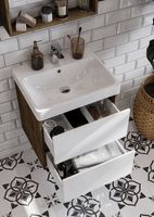 Тумба под раковину Aquaton Сканди 70 подвесная Белый Дуб рустикальный арт-1A251801SDZ90 — фото 11, Тумбы под раковину