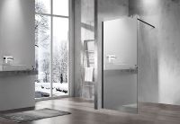 Душевая перегородка Vincea Walk-In 100 профиль Черный стекло зеркальное арт-VSW-1H100MRB — фото 3, Душевые перегородки