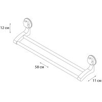 Полотенцедержатель Grampus Element двойной Белый арт-GR-7078 — фото 2, Полотенцедержатели