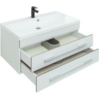 Тумба под раковину Aquanet Верона 90 подвесная Белая матовая арт-272424 — фото 5, Тумбы под раковину