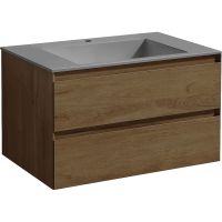 Тумба под раковину Vincea Luka 80 подвесная T.Oak арт-VMC-2L800TO — фото 1, Тумбы под раковину